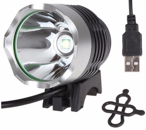 Mini Faro LED T6 Ricaricabile USB Impermeabile IPX5 per Ciclismo, Lampada Frontale per Bicicletta - Product Image 3