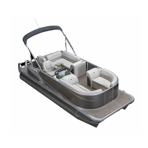 Bateau ponton de pêche électrique en aluminium de 22 pieds avec pont pour le lac à l'extérieur - Product Image 1