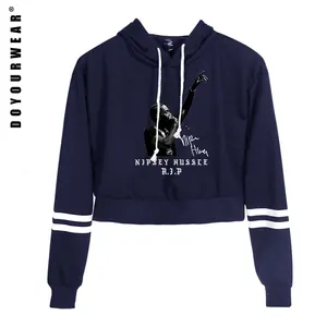 Sudaderas con capucha cortas para mujer con logotipo de impresión personalizado de estilo corto erógeno para mujer - Product Image 1