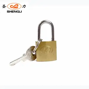 Wholesale cheap Anti-rust arc shape brass imitation 20mm iron padlocks with normal keys