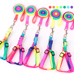 Cina di Yiwu Prodotti Per Animali Domestici Fornitore All'ingrosso Rotondo/Piatto Durevole Cinghia di Nylon Arcobaleno Colore Guinzaglio Del Cane Con Cablaggio Multi Colori - Product Image 3