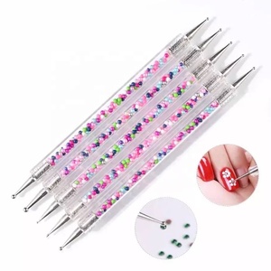 Venta al por mayor 5 unids/set Dual-terminó uñas pluma que puntea de Arte de uñas que salpican herramienta para cristales de diamantes de imitación Picker - Product Image 5