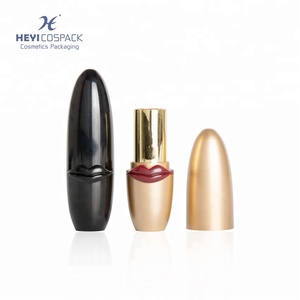 Unique shape cosmetic makeup lip stick case container bottle / custom black lipstick tube packaging for wholesale