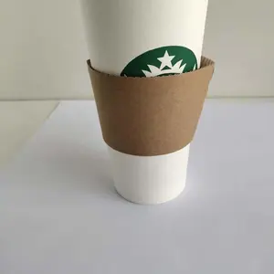 Wegwerp Koffie Papier Houder Gedrukt Custom Hot Drink Kraftpapier Cup Met Mouw