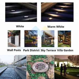 Solar luces <span class=keywords><strong>de</strong></span> jardín al aire libre tierra 8 luz LED del paisaje impermeable Decking lámpara <span class=keywords><strong>de</strong></span> seguridad para la calzada Yard - Product Image 4