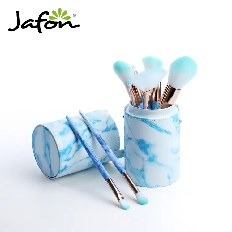 Marble 8 pcs professional brand name make up brushes synthetic makeup brush set with case