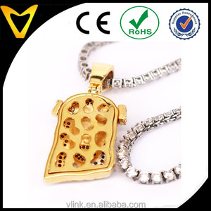 Collar <span class=keywords><strong>de</strong></span> Acero Inoxidable con Colgante <span class=keywords><strong>de</strong></span> Cabeza <span class=keywords><strong>de</strong></span> Jesús con Cristales y Piedras <span class=keywords><strong>de</strong></span> Imitación, Estilo Hip Hop, con Corona <span class=keywords><strong>de</strong></span> Espinas - Product Image 2