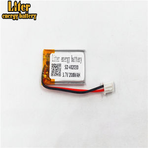 Stecker 2,0-2 P 402030 200 mah <span class=keywords><strong>3</strong></span>,7 v Wiederaufladbare lipo batterie solar li ionen polymer lithium-batterie mit PCM - Product Image 5