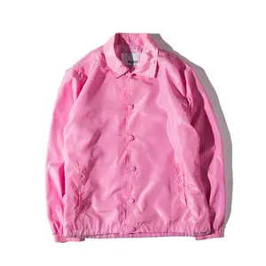 China factory custom zipper jacket wholesale mens blank nylon coaches jacket plain