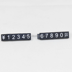 Cubos de Precio de Plástico Personalizables en Varios Tamaños con Símbolos de <span class=keywords><strong>Moneda</strong></span> USD, Euro y Libra, para Joyería, Números Blancos, Base Negra, Marca Languo - Product Image 2