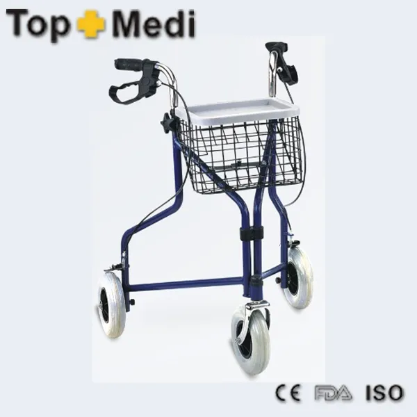 Dobrável andadores/muletas com cesta/equipamentos médicos fda andadores topmedi fs969h