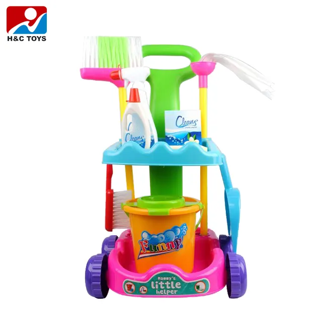 Лидер продаж, детский игровой набор, инструмент для чистки, игрушки, пластиковая игрушечная тележка для чистки HC245262