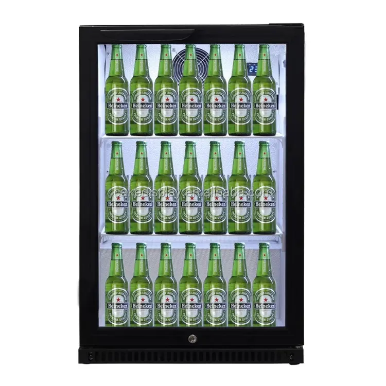 Refrigerador de bebidas de cerveza, barra trasera de puerta de cristal individual, gran oferta