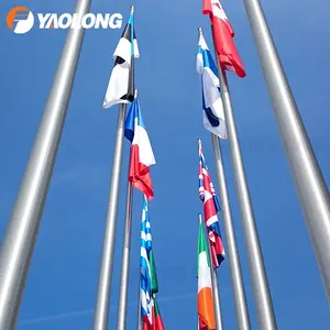 Tongkat Bendera Aluminium Paduan, Tinggi 8M 9M 10M Stainless Steel Produsen/Tiang Bendera Listrik