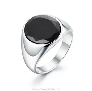 316 Stainless Steel Simple Jewelry Agate Stone Championship Men's Ring Model
