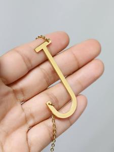 Custom <strong>sideways</strong> large <strong>initial</strong> <strong>necklace</strong> for mom bridesmaid gift personalized jewelry MN/ODM - Product Image 2