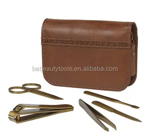 Kit d'outils de soins des ongles pour hommes et femmes, accessoire de luxe de qualité dorée, meilleur cadeau de manucure et de pédicure, avec étui en cuir, livraison gratuite, allemagne