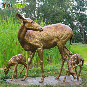 <span class=keywords><strong>Statue</strong></span> de cerf en cuivre grandeur nature, fonte de bronze, décoration de jardin - Product Image 4