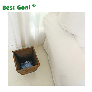 <span class=keywords><strong>Poubelle</strong></span> décorative de petite taille en bois brûlé brun foncé pour chambre à coucher - Product Image 4