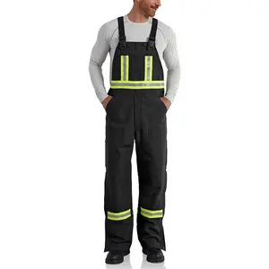 Factory Directly Sale Firefighter Overall Bib Overall Buckles Flame-Resistant Striped Duck Bib Overall