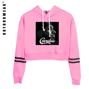 Sudaderas con capucha cortas para mujer con logotipo de impresión personalizado de estilo corto erógeno para mujer - Product Image 5