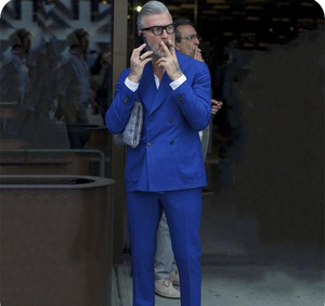 <span class=keywords><strong>Costume</strong></span> d'été bleu roi pour homme, <span class=keywords><strong>costume</strong></span> de marié, smoking de <span class=keywords><strong>mariage</strong></span>, 2 pièces, <span class=keywords><strong>costume</strong></span> décontracté homme, revers en pointe, coupe ajustée, veste blazer homme - Product Image 4