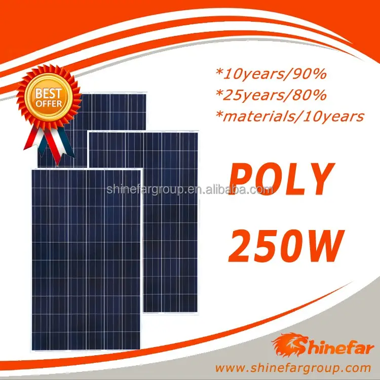 250wp وحدة الكهروضوئية الشمسية/الألواح الشمسية 250 واط للخير الشمسية وحدة مفرق مربع