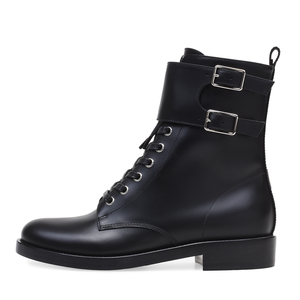 Femminile <span class=keywords><strong>Tacco</strong></span> di Spessore <span class=keywords><strong>Stivaletti</strong></span> Alla Caviglia Delle Signore di Blocco Scarpe <span class=keywords><strong>Tacco</strong></span> 2018 Breve Botas Lace Up Stivali Da Moto Stivali Da Combattimento Nera per delle donne - Product Image 1