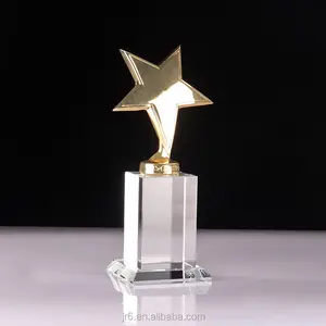 Kinsam k9 Cristal prêmios placa em branco Estrela Troféu com logotipo personalizado forma cilindro cristal prêmios troféus
