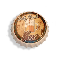 2023 motif personnalisé le plus populaire bouchon de bière Vintage peint en métal signe rétro étain signe pour la décoration