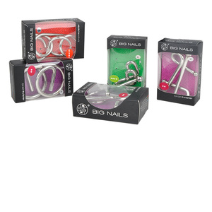 6 cái/bộ lồng vào nhau trò chơi kongming khóa giải pháp thú vị trêu ghẹo não <span class=keywords><strong>3D</strong></span> liên kết dây kim loại trò chơi câu đố - Product Image 5