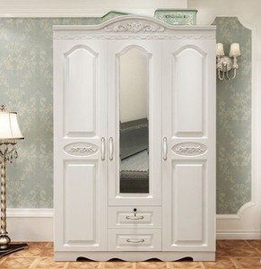 Semplice moderna piastra cinque porte <span class=keywords><strong>armadio</strong></span> pastorale coreano in legno combinazione economia con specchio bianco guardaroba - Product Image 1
