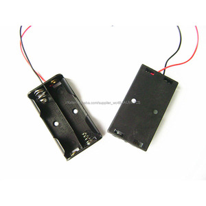 2 x AA Dimensione Cella (<span class=keywords><strong>UM</strong></span>-* 2) Black Plastic Battery Holder Box Custodia Con Filo 3 V piombo - Product Image 3