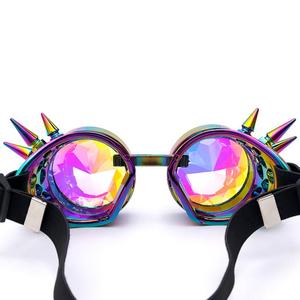 Custom Logo Wholesale Cool Men Women Rivet Festival Cosplay Colorful Sunglasses <strong>Steampunk</strong> Glasses Party Kaleidoscope <strong>Goggles</strong> - Product Image 6