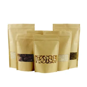 Pochette à café et thé personnalisable, sachets d'emballage en papier kraft avec fermeture éclair, pièces