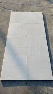 Dalles de sol en pierre naturelle de quartzite blanc neige de Chine, pierre de carrière, pierre culturelle - Product Image 3
