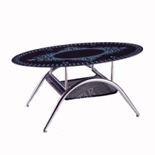 الحديثة عالية الجودة خفف من الزجاج البيضاوي طاولة القهوة - Product Image 3