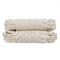 Blanc naturel avec taches rouges Cordon de ceinture en coton de 1/4 pouces Corde cirée