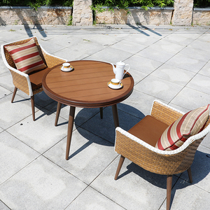 De mimbre al aire libre muebles de ocio Patio jardín <span class=keywords><strong>Bistro</strong></span> silla de mimbre y de mesa - Product Image 4