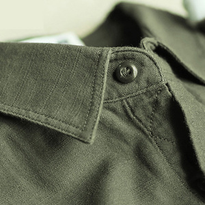 MJ sartoriale camicia da esterno per uomo bassa MOQ tinta unita con doppia tasca verde camicia da uomo lavoratore - Product Image 3