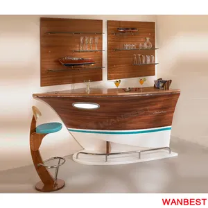 Популярный дизайн, винная Коммерческая мини-лодка, домашняя барная стойка из массива дерева