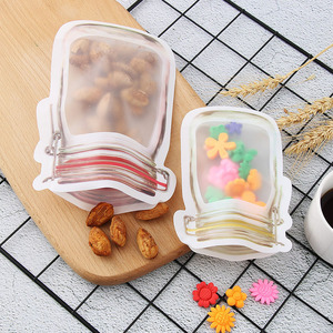 中国工場新デザインプラスチックメイソンジャー型バッグスタンドアップジップロック食品包装バッグカスタムロゴ付き - Product Image 4