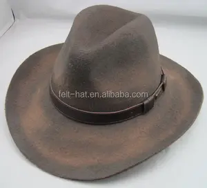 Vintage Dust Finish 100% wool felt western cowboy hat