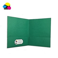 Carpeta de papel ecológica de alta calidad, portafolio de dos bolsillos, colores surtidos, Verde
