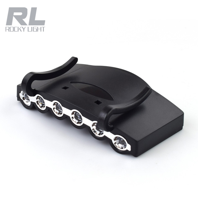 Лампа с зажимом для шляпы/Головной фонарь/фары, 6 светодиодов, для рыбалки, бега, кемпинга, походов и альпинизма