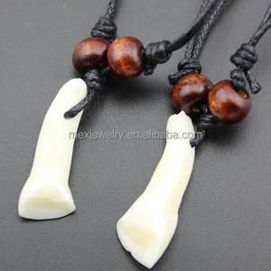 Crine di Cavallo naturale <span class=keywords><strong>dente</strong></span> <span class=keywords><strong>ciondolo</strong></span> in pelle <span class=keywords><strong>collana</strong></span> cavo corda per i ragazzi freschi - Product Image 3