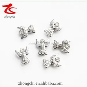 High Quality DIY Crystal Pave <strong>Charm</strong> Jewelry 8mm Slider <strong>Charms</strong> <strong>Angel</strong> Clean Rhinestone Slider <strong>Charms</strong> for Clothing Bracelets - Product Image 3