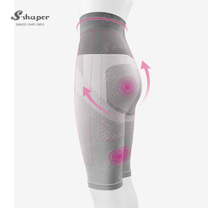 <span class=keywords><strong>Short</strong></span> <span class=keywords><strong>de</strong></span> <span class=keywords><strong>compression</strong></span> taille haute S-SHAPER pour <span class=keywords><strong>femme</strong></span> en tissu <span class=keywords><strong>de</strong></span> bambou tourmaline avec contrôle du ventre sans couture - Product Image 4