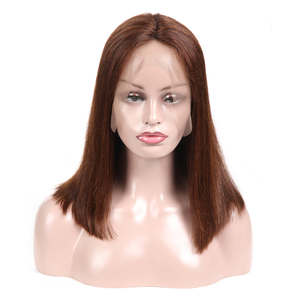 Parrucca a Bob corta dritta brasiliana Pre-pizzicata <span class=keywords><strong>capelli</strong></span> Remy con <span class=keywords><strong>capelli</strong></span> trasparenti in pizzo frontale fatti di <span class=keywords><strong>capelli</strong></span> umani - Product Image 4