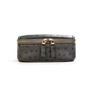 Men's <b>Travel</b> Kits Ostrich Genuine Leather Monogrammed <b>Toiletry</b> <b>Bag</b> - Product Image 3